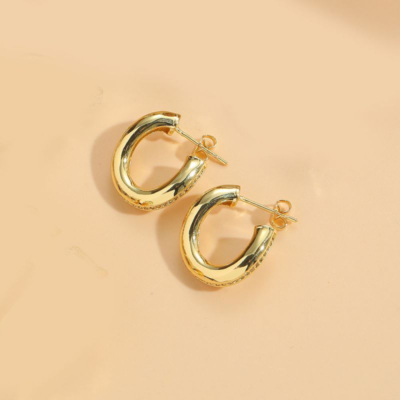 Fashion U-shaped (gold) Copper Geometric U-shaped Earrings