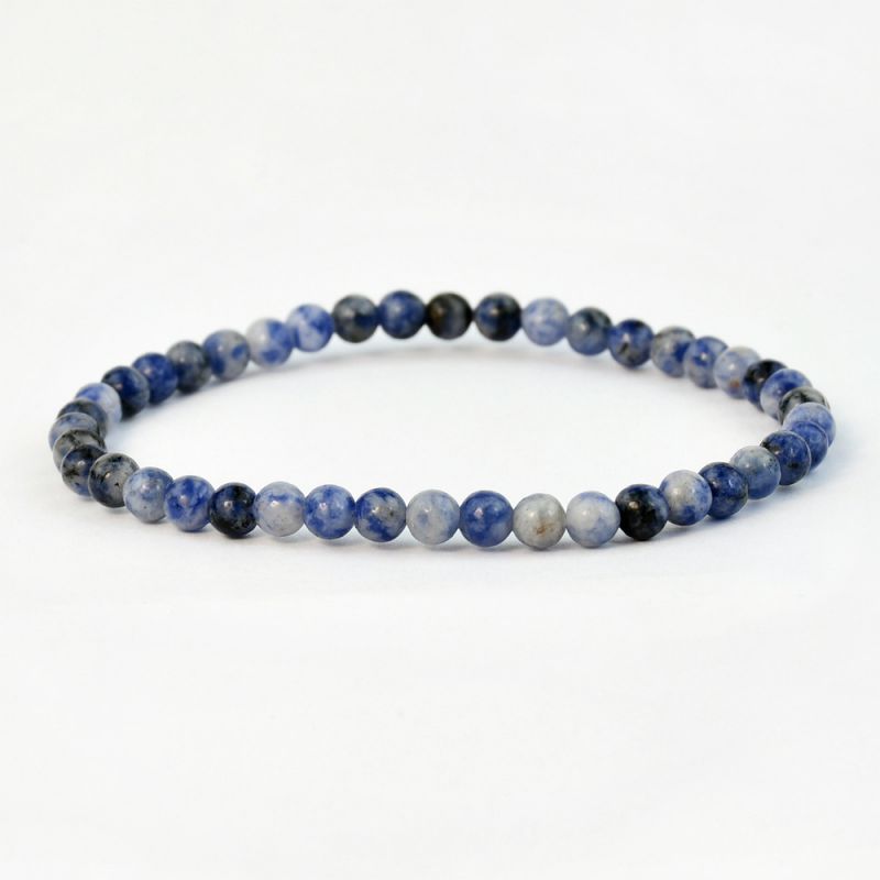 Fashion Blue Point Stone Tourmaline Agate Beaded Bracelet