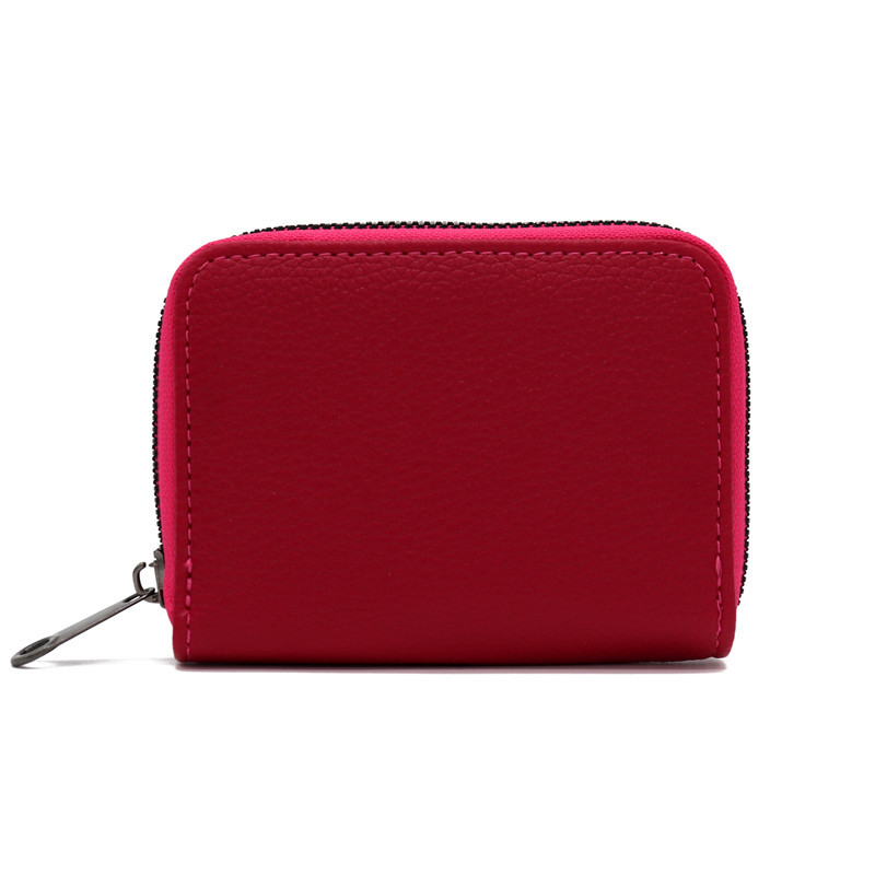 Fashion Rose Red Pu Multi-card Slot Wallet