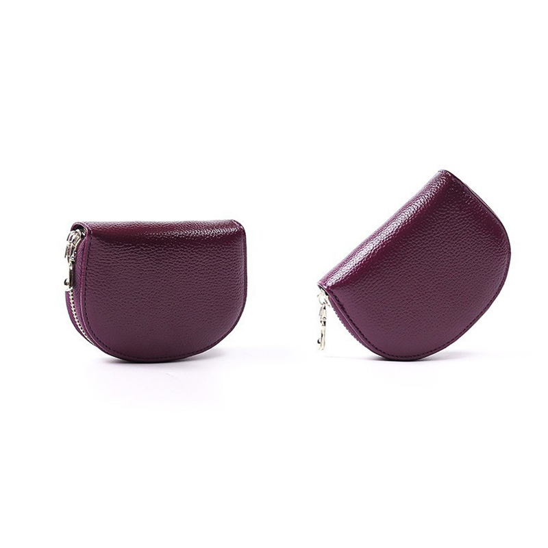 Fashion Purple Pu Large Capacity Multi-card Slot Document Bag