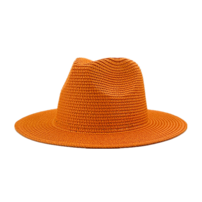 Fashion Orange Straw Large Brimmed Sun Hat