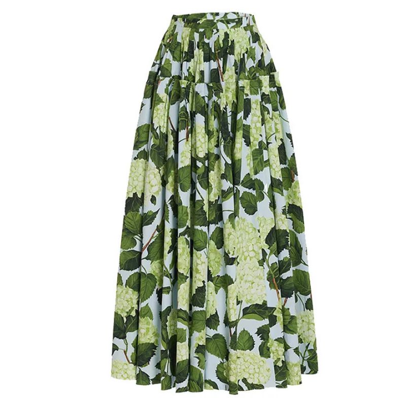 Fashion Single Green Umbrella Skirt Polyester Printed Beach Skirt