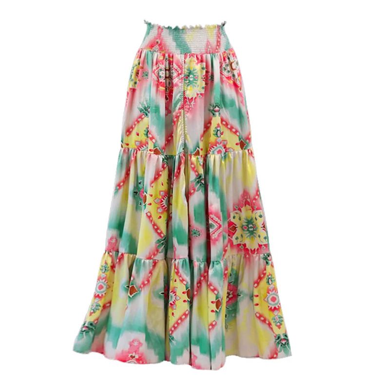 Fashion Single Umbrella Skirt Polyester Printed Beach Skirt