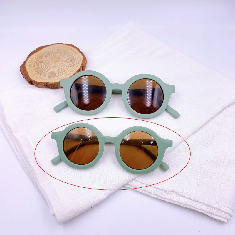 Fashion Retro Green (metal Hinge)-children Pc Round Children's Sunglasses