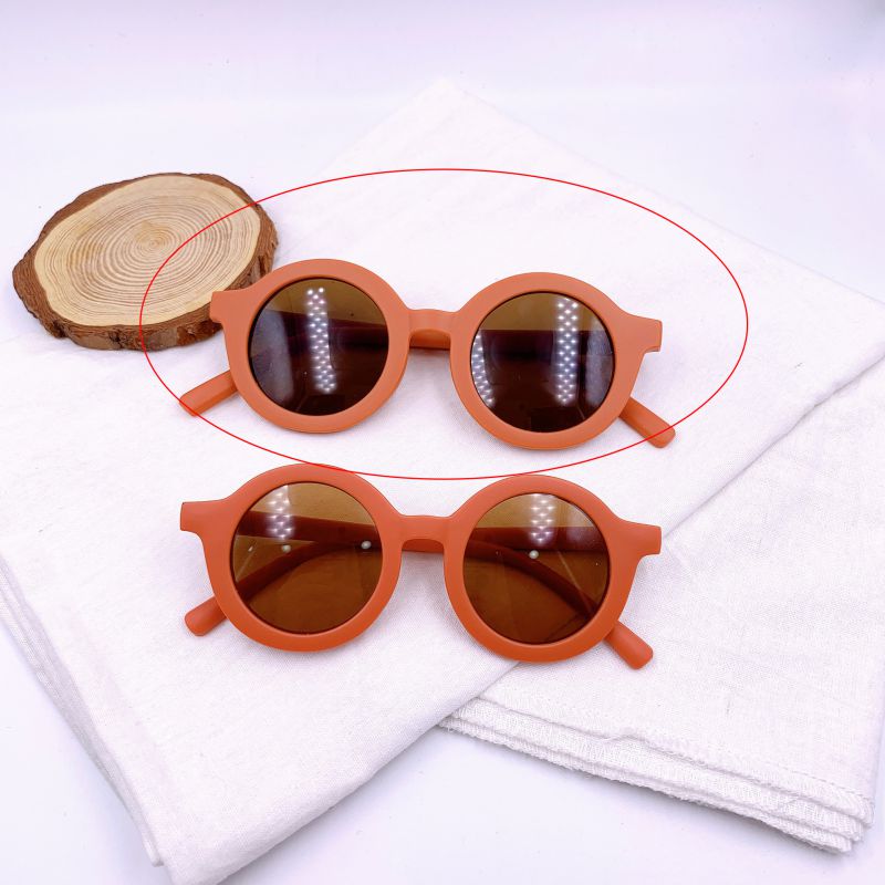 Fashion Vibrant Orange (metal Hinge)-adult Pc Round Sunglasses