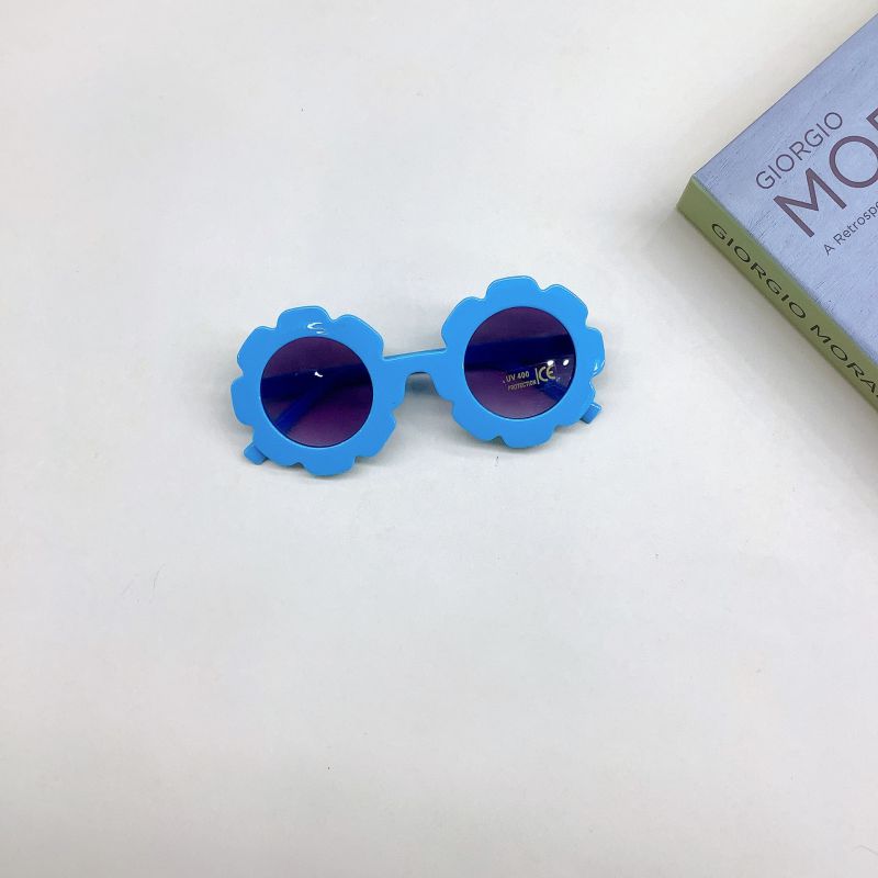Fashion Sky Blue Pc Flower Shape Children's Sunglasses