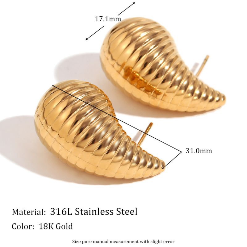 Fashion Gold Stainless Steel Gold-plated Thread Drop Earrings