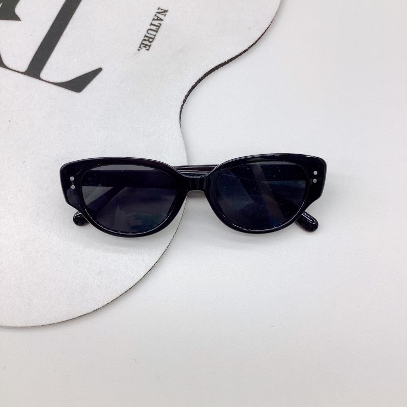 Fashion Black Frame Gray Film Pc Small Frame Children's Sunglasses