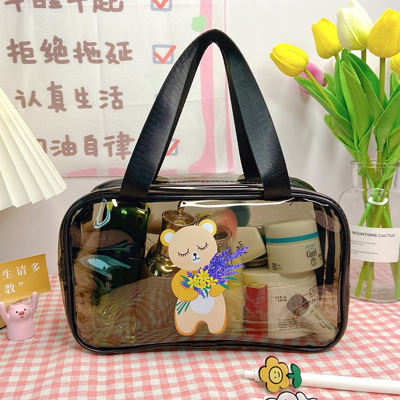 Fashion Lavender Bear Pvc Large Capacity Storage Bag