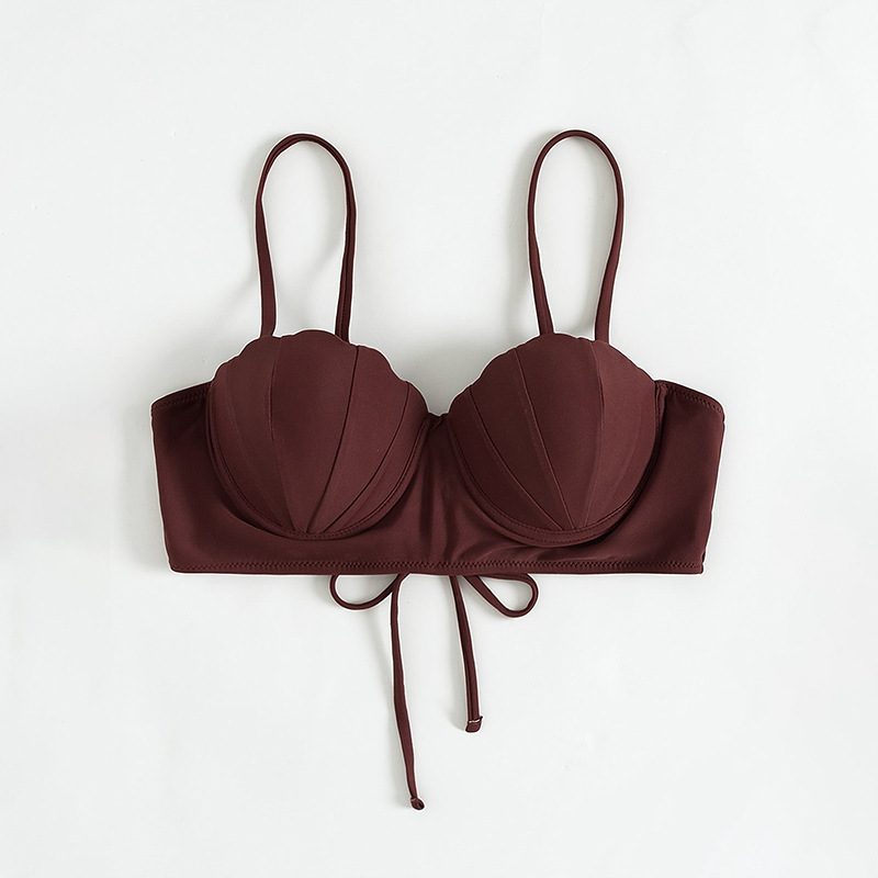 Fashion Claret Polyester Shell Strappy Swimsuit