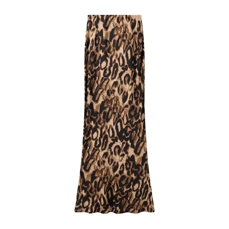Fashion Leopard Print Polyester Printed Skirt