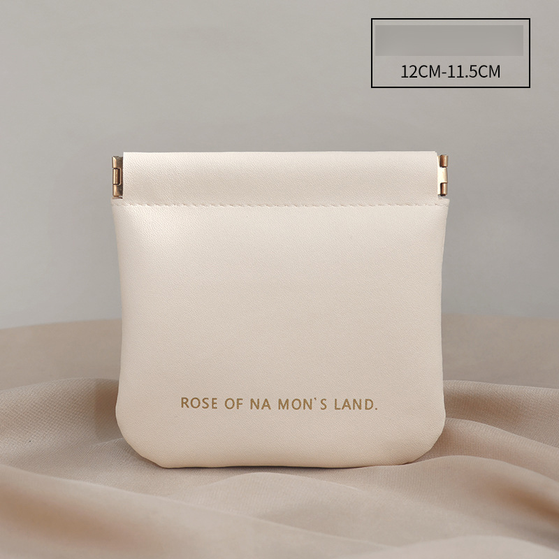Fashion Milk Apricot White-small Size Down Cotton Camellia Large Capacity Hand Storage Bag
