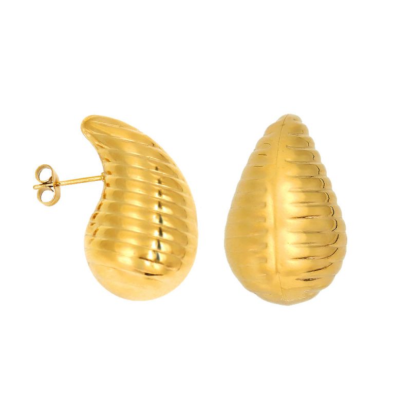 Fashion Gold Titanium Steel Drop Earrings