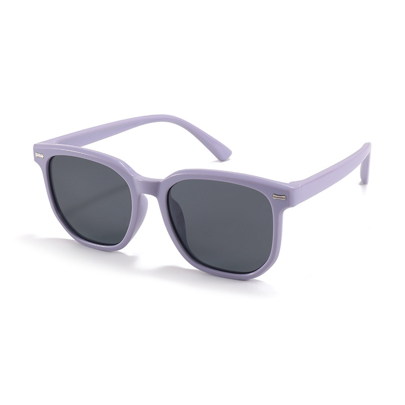 Fashion Purple Large Square Frame Children's Sunglasses