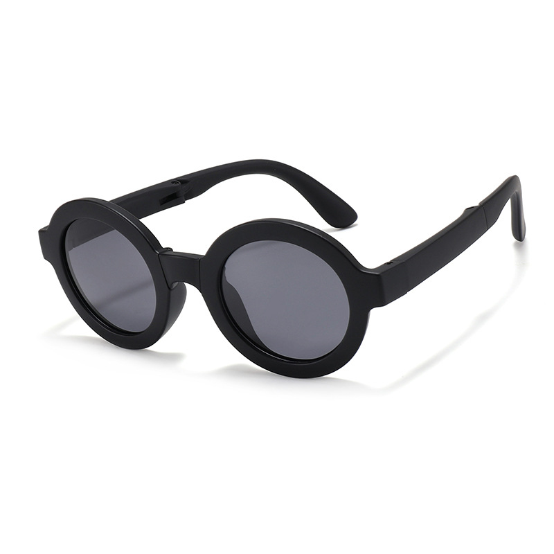 Fashion Black Frame Black Legs Children's Round Frame Sunglasses
