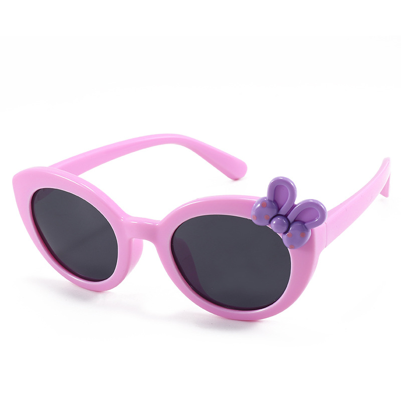 Fashion Purple Pink Children's Bow Cat Eye Sunglasses