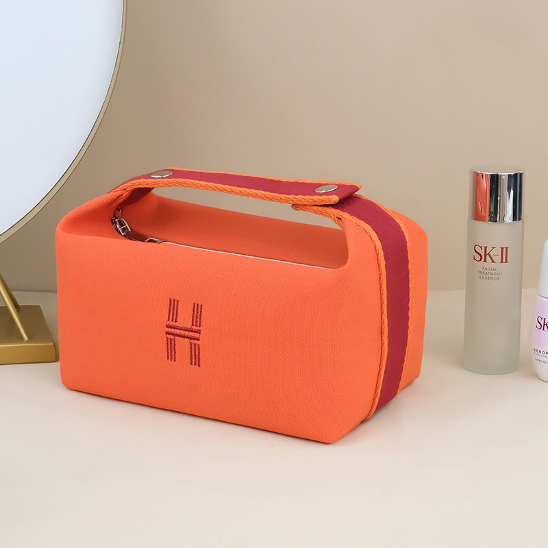 Fashion Orange Color Polyester Large Capacity Storage Bag