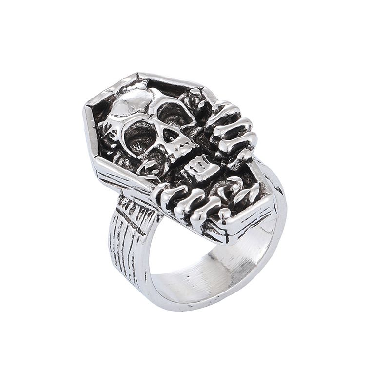 Fashion Antique Silver Alloy Skull Men's Ring
