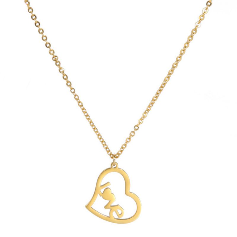 Fashion Gold Stainless Steel Love Letter Necklace