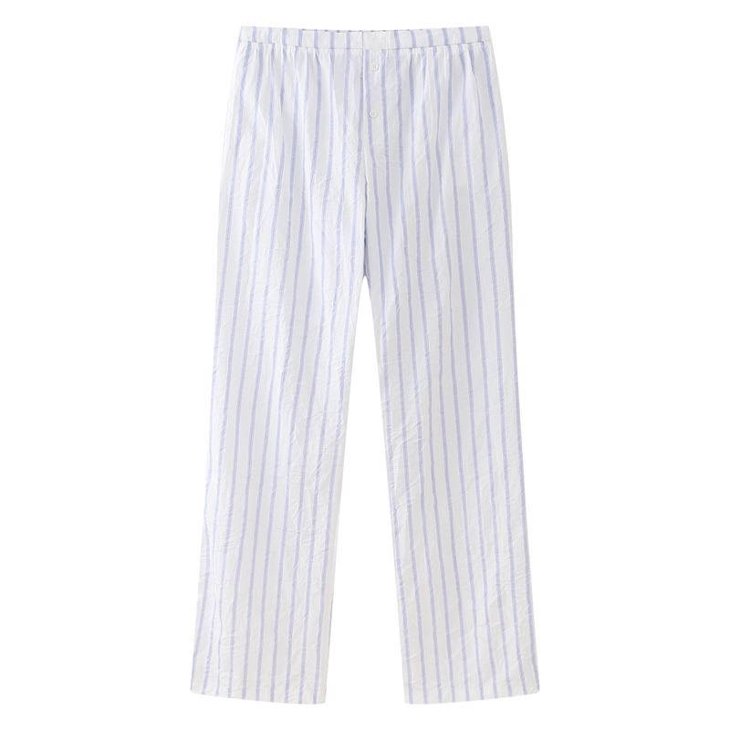Fashion Casual Pants Polyester Striped Straight-leg Trousers