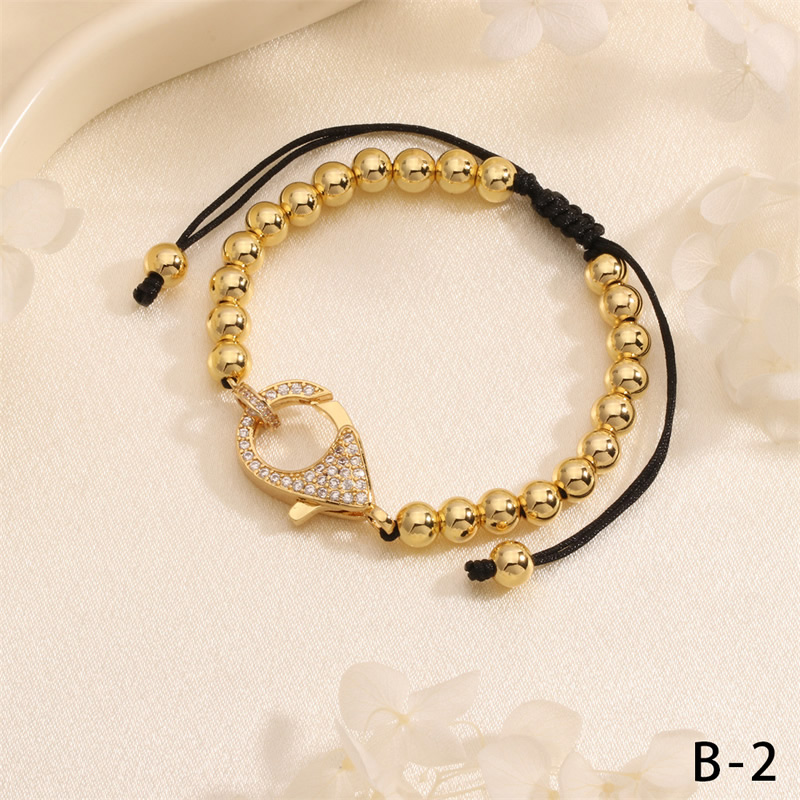 Fashion B-2 Copper Inlaid Zirconium Beaded Bracelet