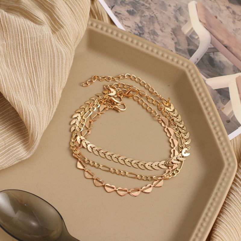 Fashion 27# Alloy Chain Multi-layer Anklet
