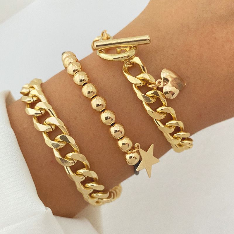 Fashion Golden 15 Alloy Geometric Love Star Bracelet Set
