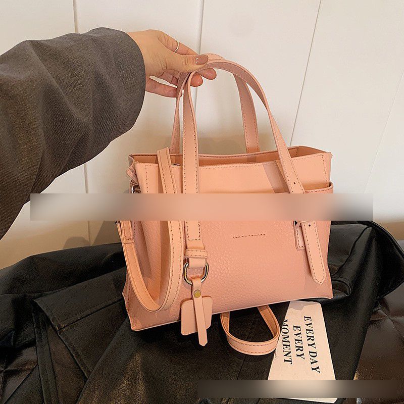 Fashion Pink Pu Pebbled Large-capacity Crossbody Bag
