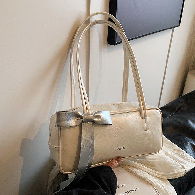 Fashion Off-white Pu Large Capacity Shoulder Bag