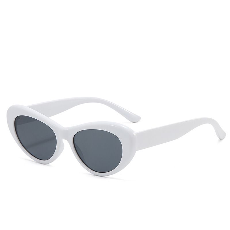 Fashion White Frame Black And Gray Film Cat Eye Small Frame Sunglasses