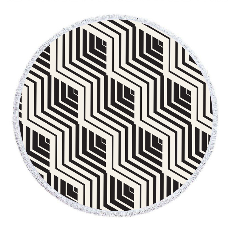 Fashion 4# Polyester Printed Round Picnic Mat