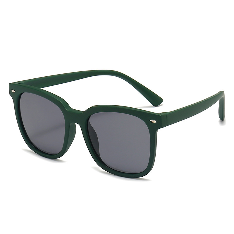 Fashion Green Frame Green Legs Ac Rice Nail Children's Square Sunglasses
