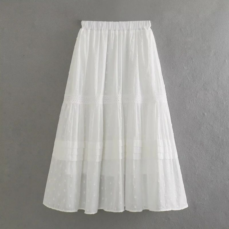 Fashion White Jacquard Wrap Skirt