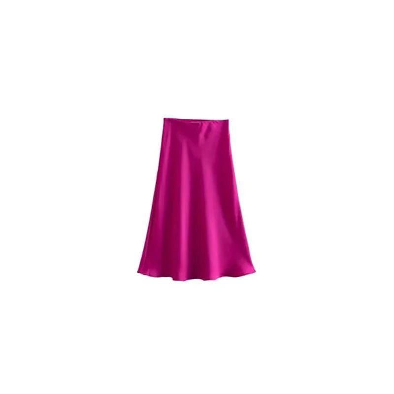 Fashion Purple Red Satin Irregular Skirt