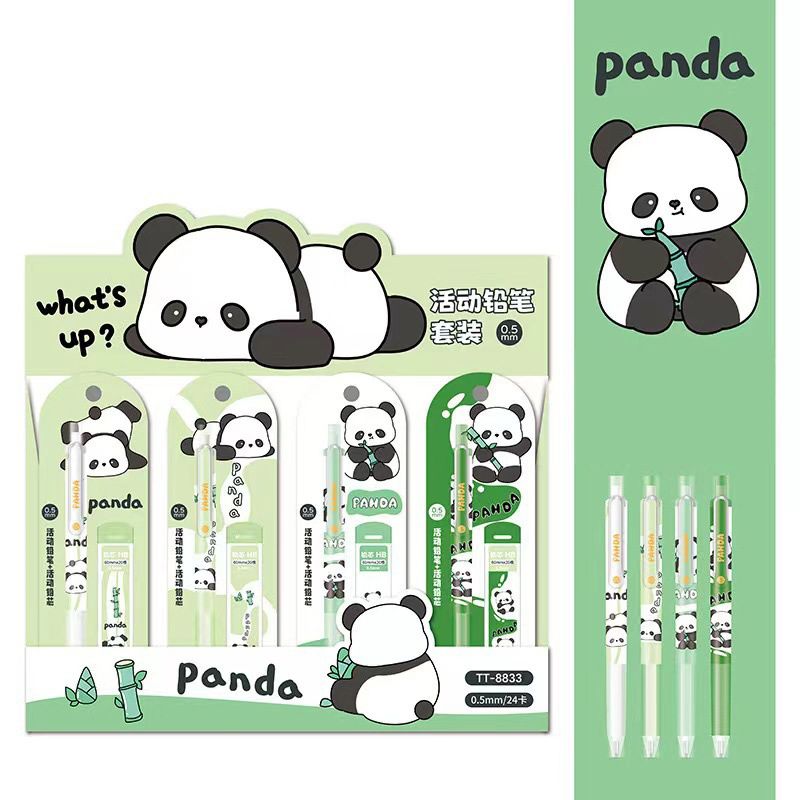 Fashion Panda Mechanical Pencil Set Plastic Cartoon Mechanical Pencil Set