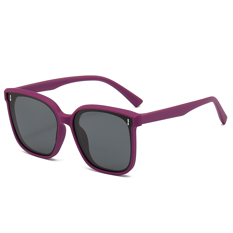 Fashion Purple Frame Black And Gray Film 3 Tac Large Frame Children's Sunglasses