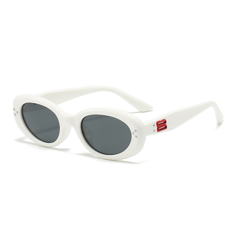Fashion White Frame Tac Oval Children's Sunglasses