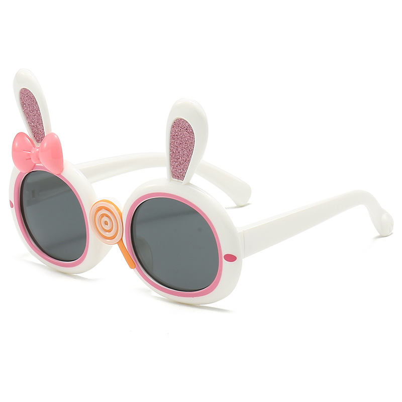 Fashion White Frame Cartoon Bunny Children's Sunglasses