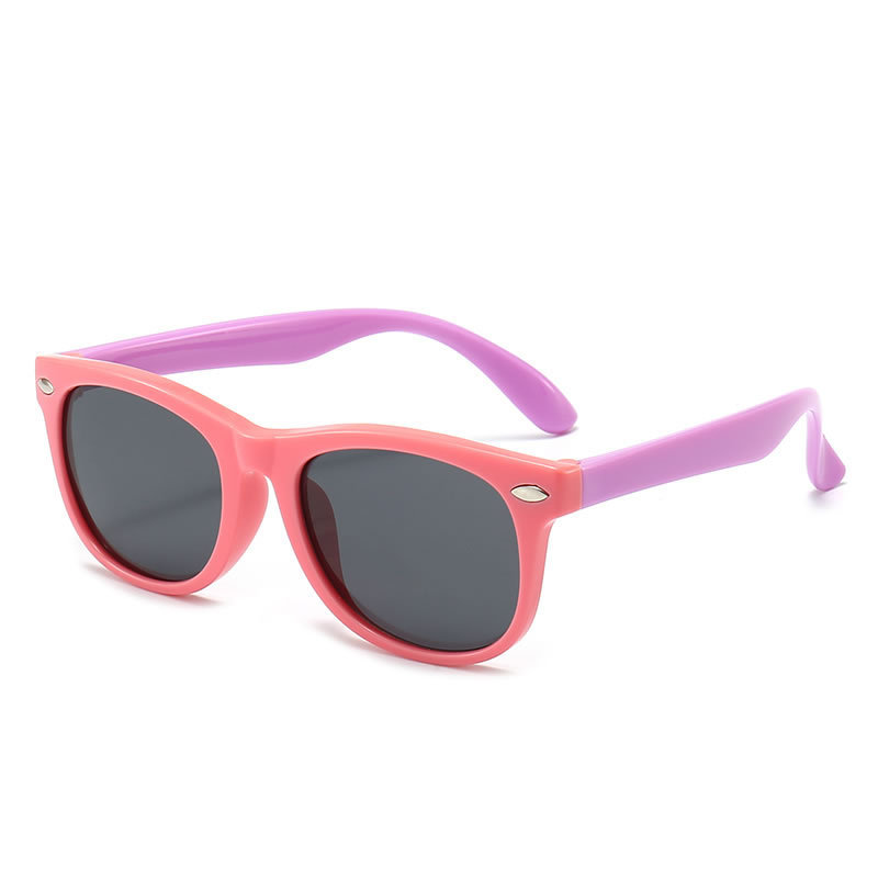 Fashion Pink Frame Purple Legs-tac Polarizer Tac Color Block Large Frame Sunglasses