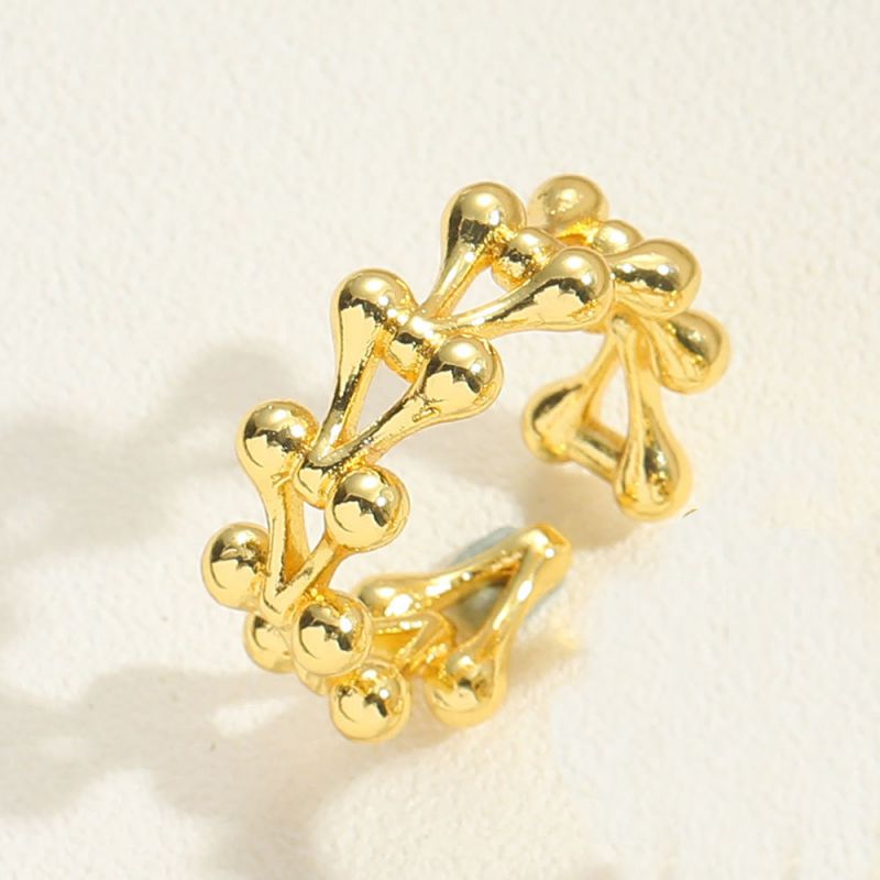 Fashion Copper Bead Style Copper Geometric Open Ring