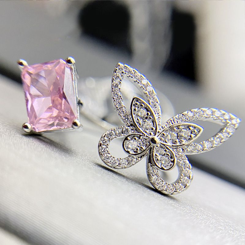 Fashion Fenfen Gold Plated Copper Butterfly Ring With Diamonds