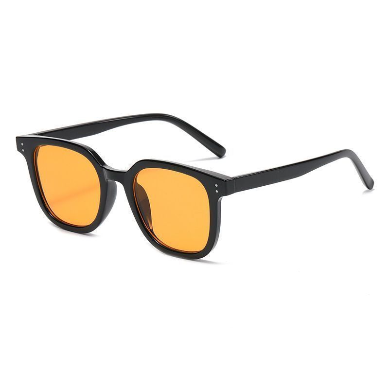 Fashion Black Frame Orange Slices Pc Square Rice Nail Sunglasses