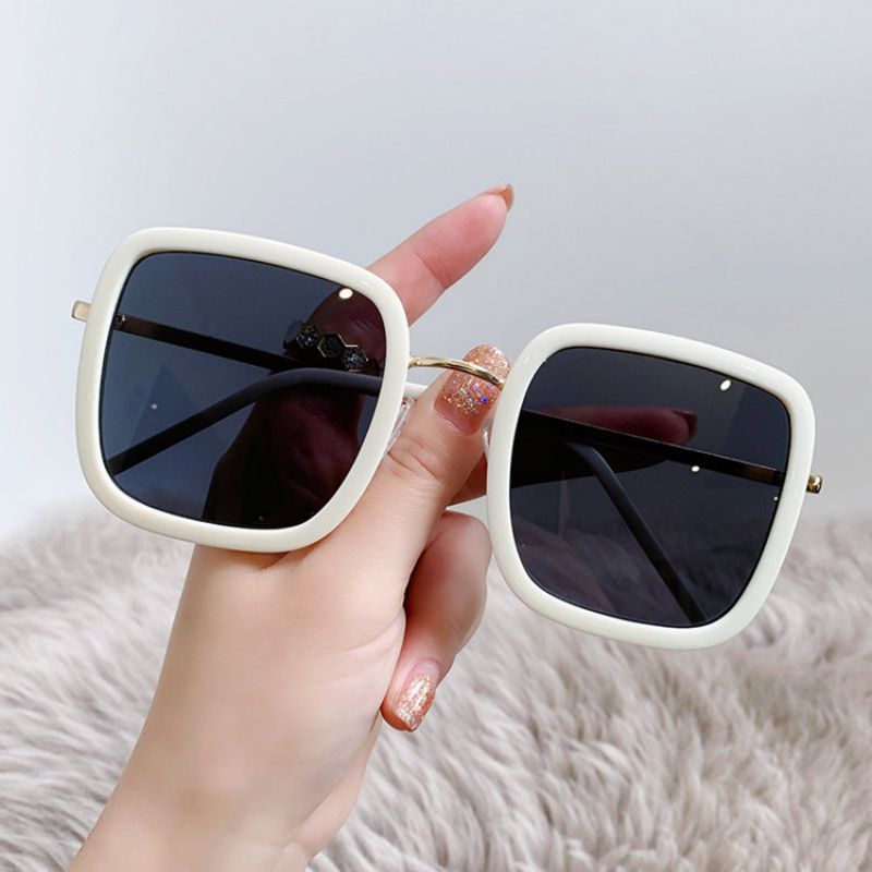 Fashion White Large Square Frame Sunglasses