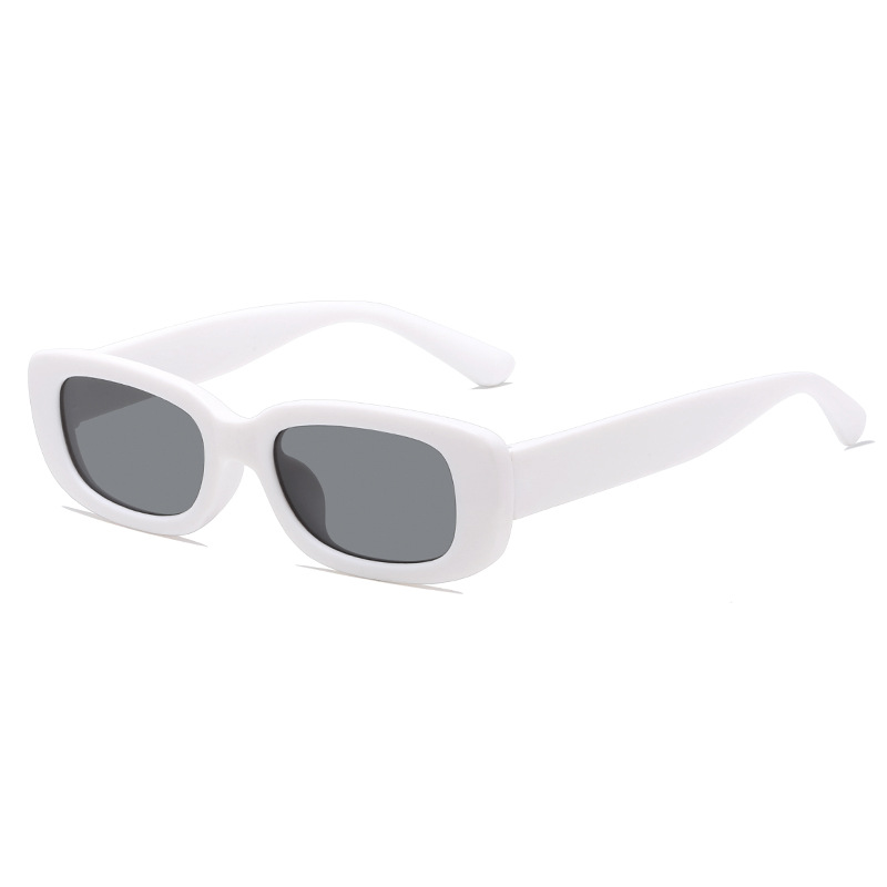Fashion Gray Frame With White Frame Children's Square Small Frame Sunglasses