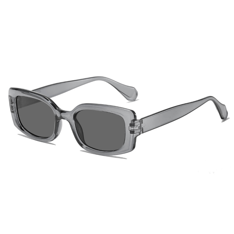 Fashion Translucent Gray Frame Gray Film Square Small Frame Sunglasses