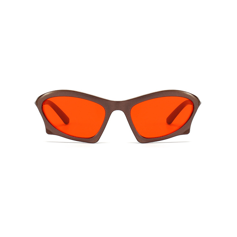 Fashion C6 Tea Frame Red Film Pc Irregular Sunglasses