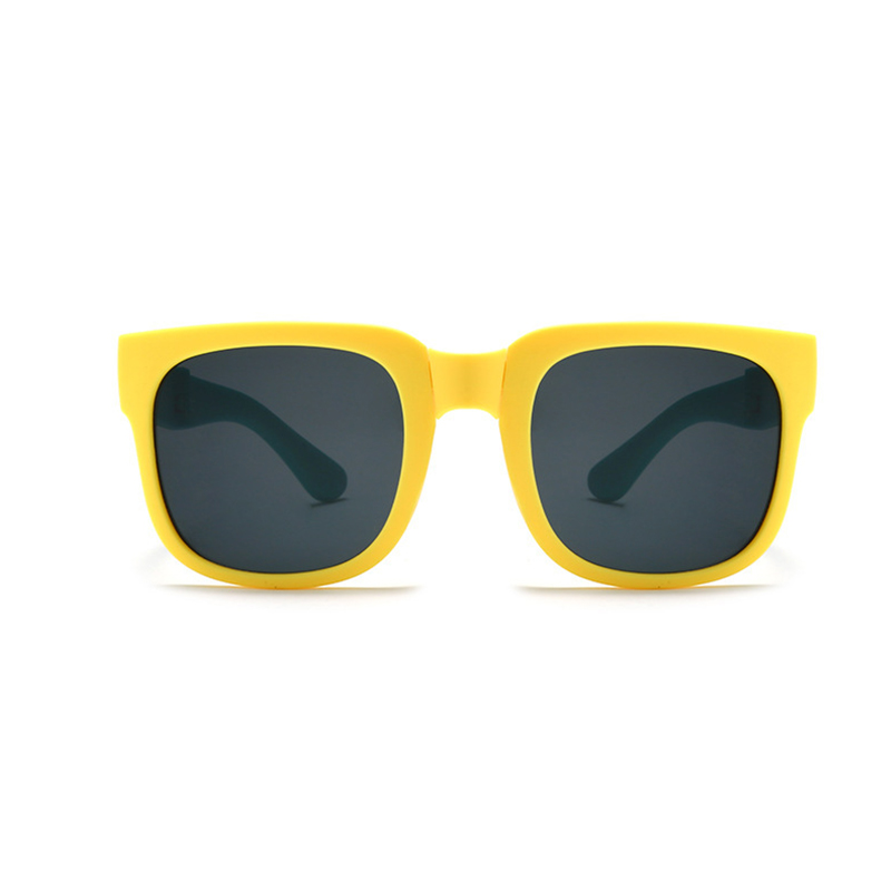 Fashion Yellow Frame Green Legs Cartoon Children's Folding Square Sunglasses