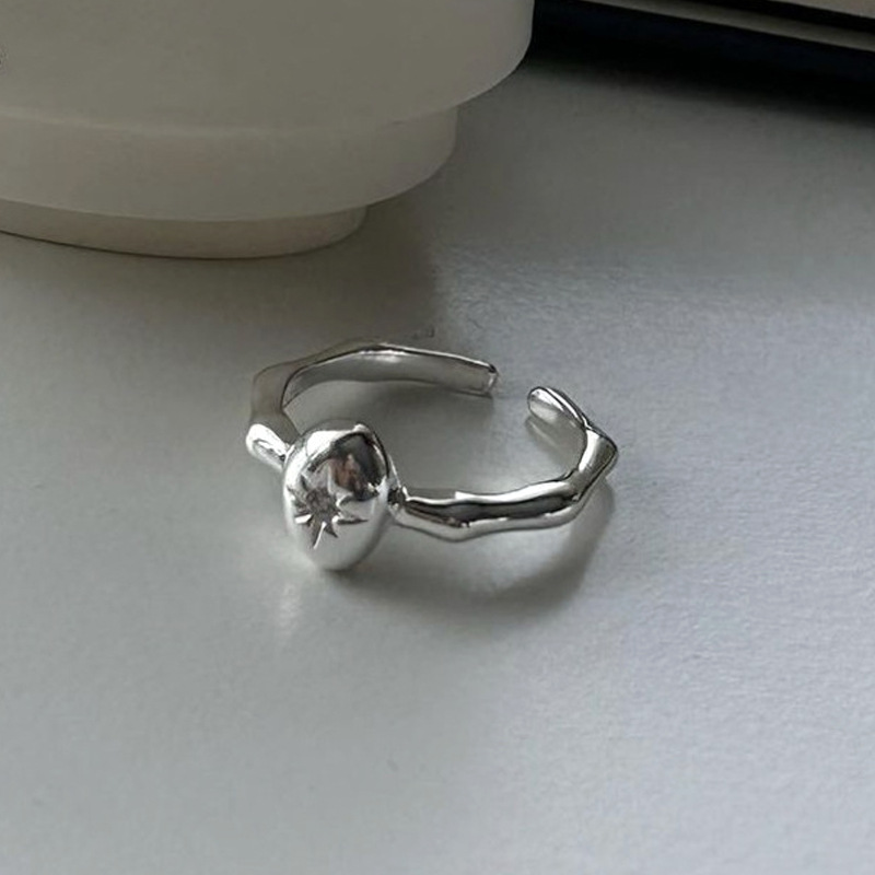 Fashion Silver Copper Geometric Starburst Open Ring
