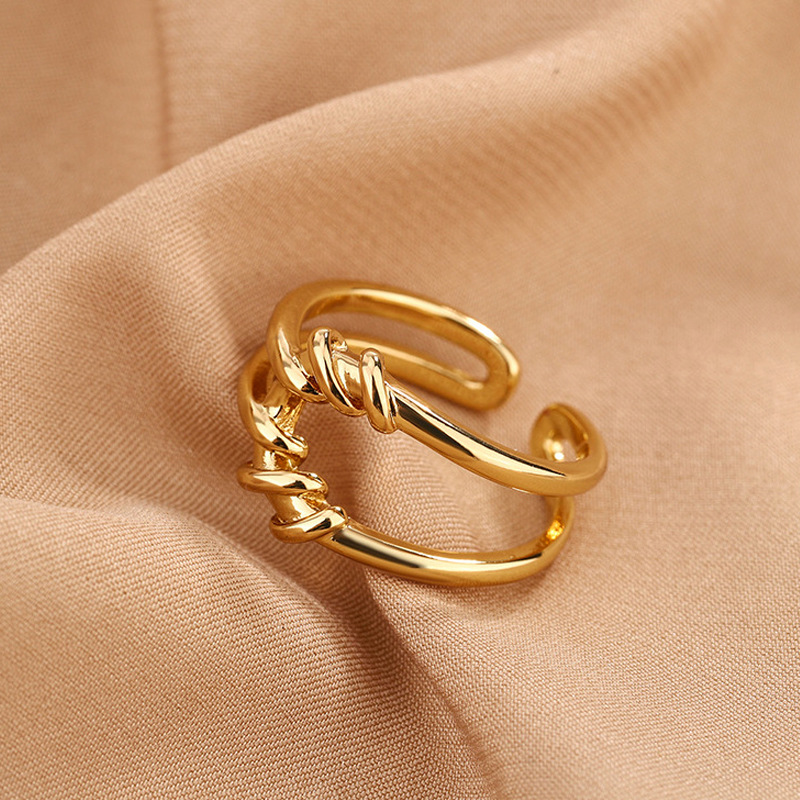 Fashion Gold Copper Twist Ring