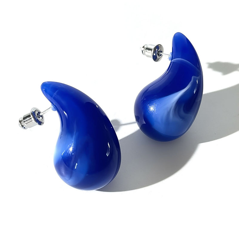 Fashion Royal Blue Acrylic Water Drop Earrings